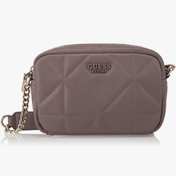 GUESS Ellery Crossbody Camera Bag Taupe - Picture 1 of 9